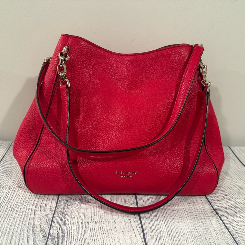 Kate Spade Red Shoulder Bag with Versatile Straps/11x9in - Picture 15 of 15